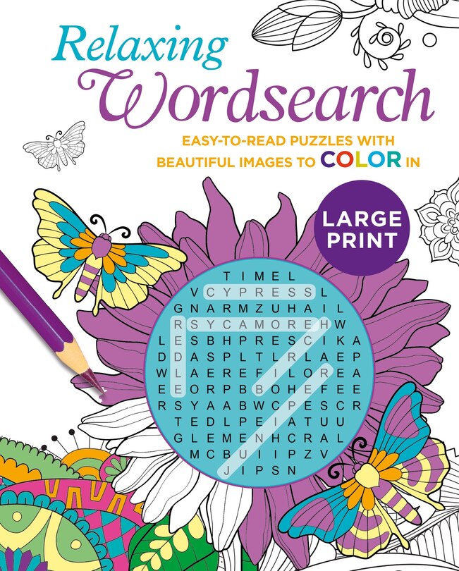 Front cover_Relaxing Large Print Wordsearch