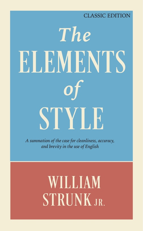 Front cover_ELEMENTS OF STYLE