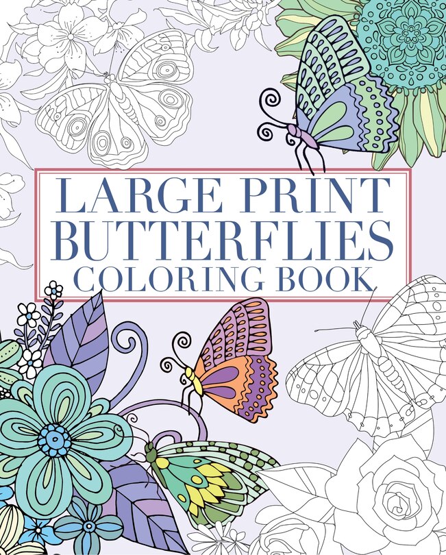 Front cover_Large Print Butterflies Coloring Book