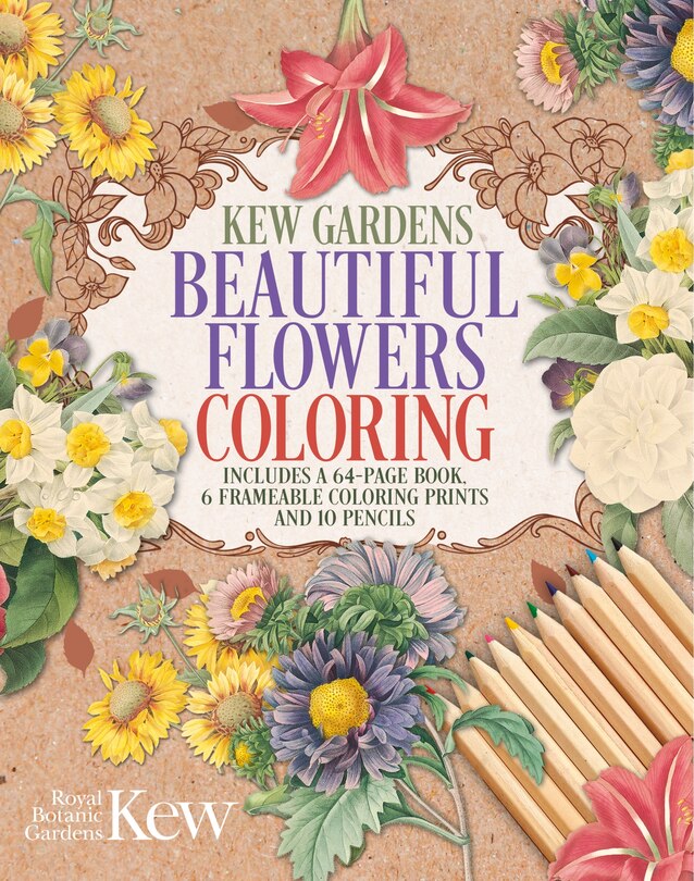 Front cover_Kew Gardens Beautiful Flowers Coloring Kit