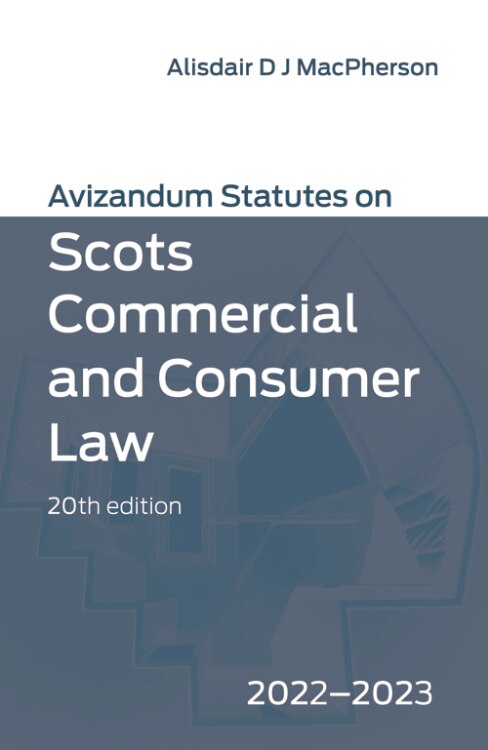 Couverture_Avizandum Statutes on Scots Commercial and Consumer Law
