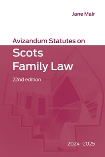 Front cover_Avizandum Statutes on Scots Family Law