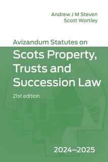 Front cover_Avizandum Statutes on Scots Property, Trusts and Succession Law