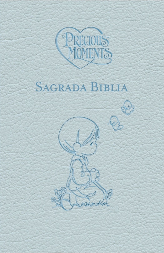 Front cover_Biblia Católica, Precious Moments™, Leathersoft, Azul celeste, Comfort Print