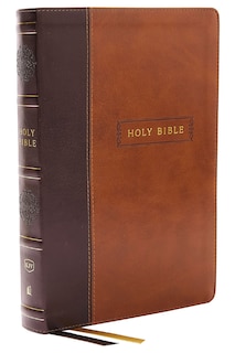 Front cover_KJV Holy Bible with 73,000 Center-Column Cross References, Brown Leathersoft, Red Letter, Comfort Print (Thumb Indexed): King James Version