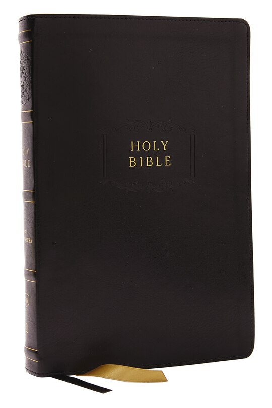 Front cover_KJV Holy Bible with Apocrypha and 73,000 Center-Column Cross References, Black Leathersoft, Red Letter, Comfort Print (Thumb Indexed): King James Version
