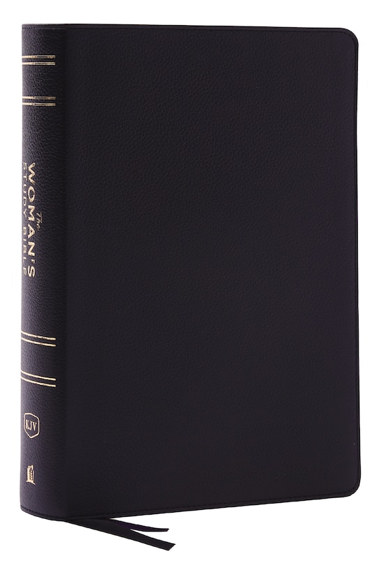 Front cover_KJV, The Woman's Study Bible, Black Genuine Leather, Red Letter, Full-Color Edition, Comfort Print