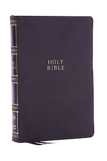 Couverture_NKJV, Compact Center-Column Reference Bible, Gray Leathersoft, Red Letter, Comfort Print