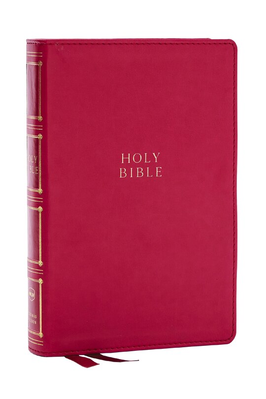 Front cover_NKJV, Compact Center-Column Reference Bible, Dark Rose Leathersoft, Red Letter, Comfort Print