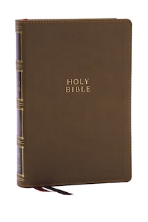 Front cover_KJV Holy Bible: Compact Bible with 43,000 Center-Column Cross References, Brown Leathersoft, Red Letter, Comfort Print (Thumb Indexing): King James Version