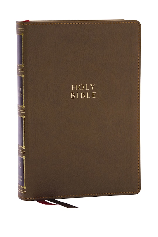 Front cover_KJV Holy Bible: Compact Bible with 43,000 Center-Column Cross References, Brown Leathersoft, Red Letter, Comfort Print (Thumb Indexing): King James Version
