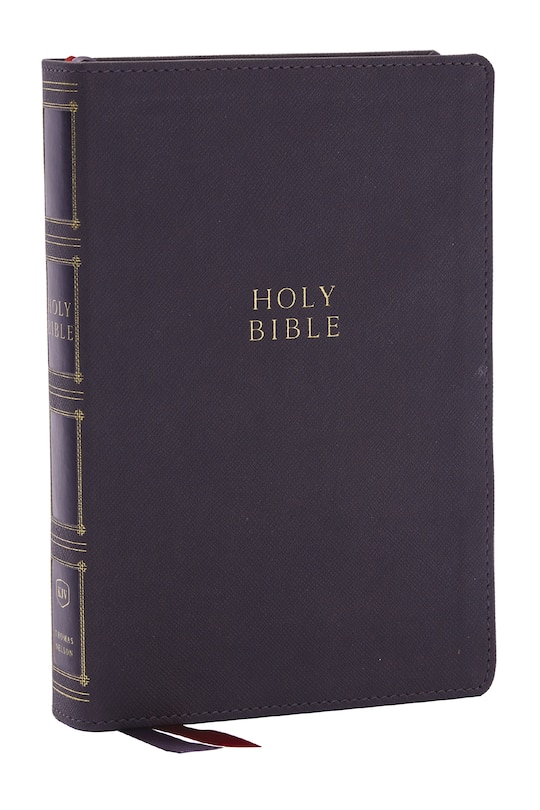 Front cover_KJV Holy Bible: Compact Bible with 43,000 Center-Column Cross References, Gray Leathersoft, Red Letter, Comfort Print (Thumb Indexing): King James Version