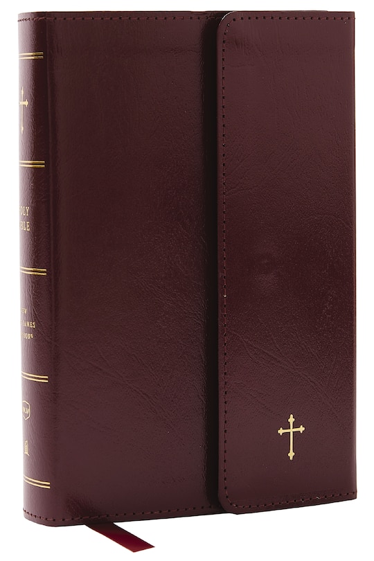 Couverture_NKJV Compact Paragraph-Style Bible w/ 43,000 Cross References, Burgundy Leatherflex w/ Magnetic Flap, Red Letter, Comfort Print: Holy Bible, New King James Version