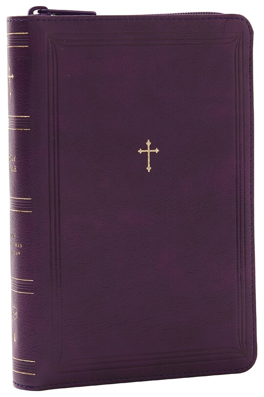Front cover_NKJV Compact Paragraph-Style Bible w/ 43,000 Cross References, Purple Leathersoft with zipper, Red Letter, Comfort Print: Holy Bible, New King James Version