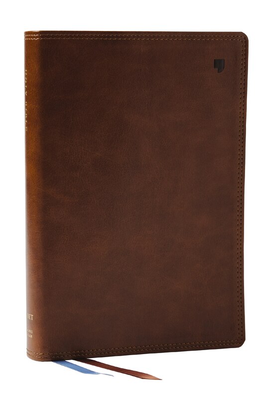 Couverture_NET Bible, Large Print Thinline with Cross References, Brown Leathersoft, Comfort Print