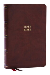 Front cover_NKJV, Single-Column Reference Bible, Verse-by-verse, Brown Leathersoft, Red Letter, Comfort Print