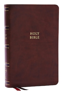 Couverture_NKJV, Single-Column Reference Bible, Verse-by-verse, Brown Leathersoft, Red Letter, Comfort Print (Thumb Indexed)