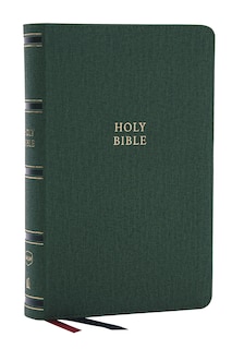 Front cover_NKJV, Single-Column Reference Bible, Verse-by-verse, Green Leathersoft, Red Letter, Comfort Print