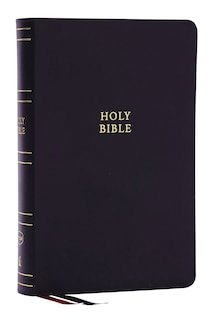 Front cover_NKJV, Single-Column Reference Bible, Verse-by-verse, Black Bonded Leather, Red Letter, Comfort Print