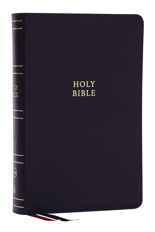 Front cover_NKJV, Single-Column Reference Bible, Verse-by-verse, Black Bonded Leather, Red Letter, Comfort Print