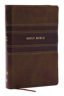 Couverture_NKJV Personal Size Large Print Bible with 43,000 Cross References, Brown Leathersoft, Red Letter, Comfort Print (Thumb Indexed)