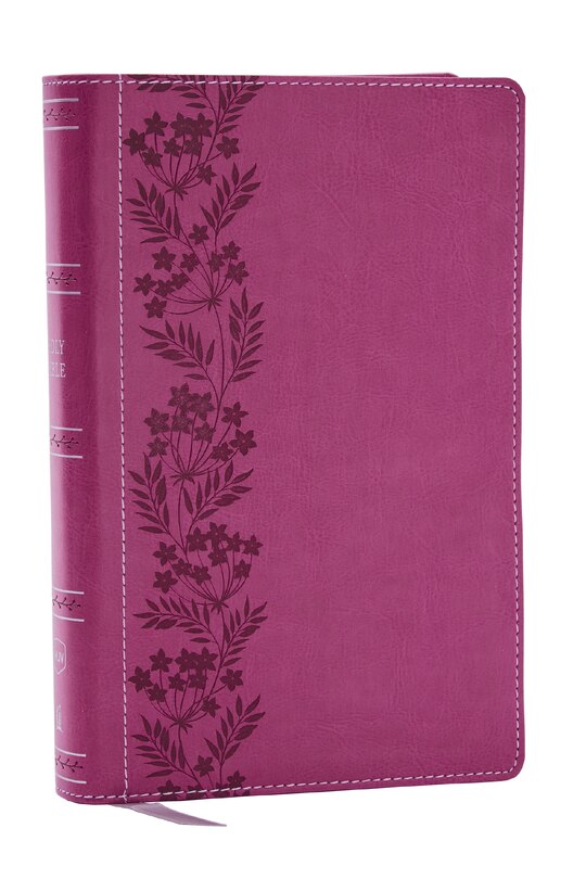 Couverture_NKJV Personal Size Large Print Bible with 43,000 Cross References, Pink Leathersoft, Red Letter, Comfort Print (Thumb Indexed)