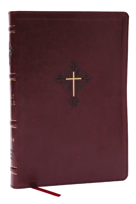 Front cover_RSV2CE, Thinline Large Print Catholic Bible, Crimson Leathersoft, Comfort Print