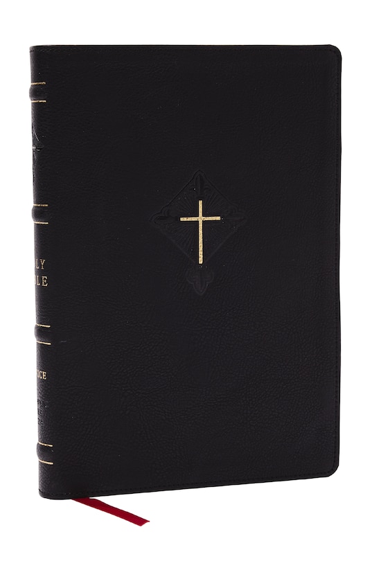 Front cover_RSV2CE, Thinline Large Print Catholic Bible, Black Leathersoft, Comfort Print
