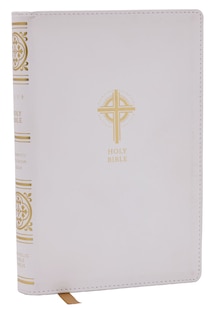 Front cover_NRSVCE Sacraments of Initiation Catholic Bible, White Leathersoft, Comfort Print