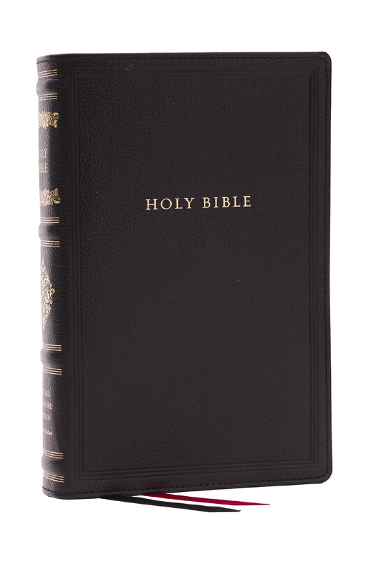 Front cover_RSV Personal Size Bible with Cross References, Black Genuine Leather, (Sovereign Collection)