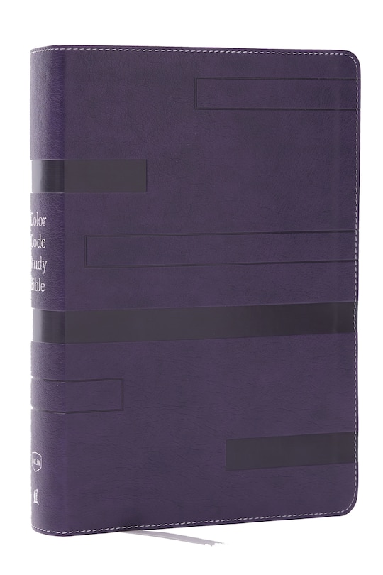 Front cover_Color Code Study Bible, Revealing God's Truth Color by Color (NKJV, Purple Leathersoft, Red Letter, Thumb Indexed)