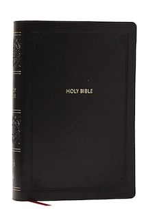 Front cover_NKJV Giant Print End-of-Verse Reference Bible, Black Leathersoft, Red Letter, Comfort Print (Thumb Indexed)