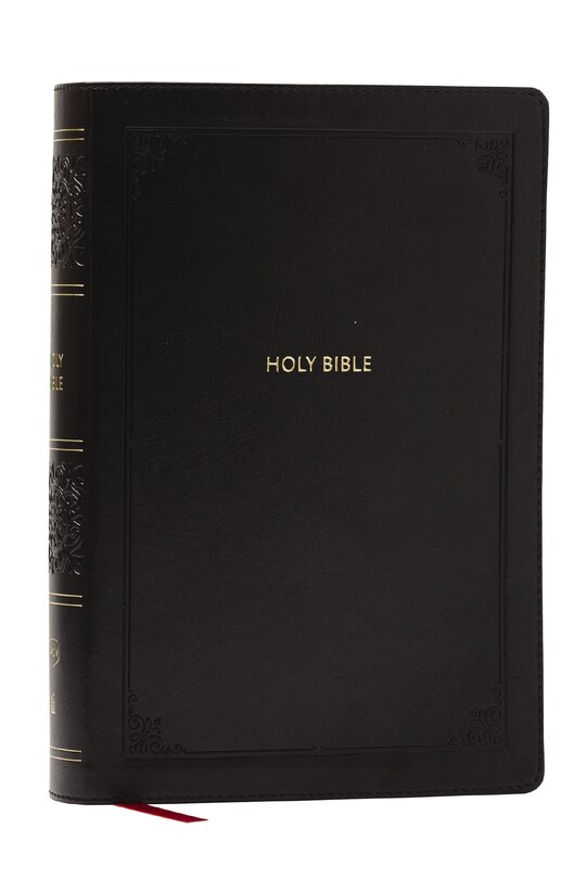 Front cover_NKJV Giant Print End-of-Verse Reference Bible, Black Leathersoft, Red Letter, Comfort Print (Thumb Indexed)