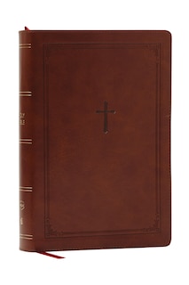 Front cover_NKJV Giant Print End-of-Verse Reference Bible, Brown Leathersoft, Red Letter, Comfort Print