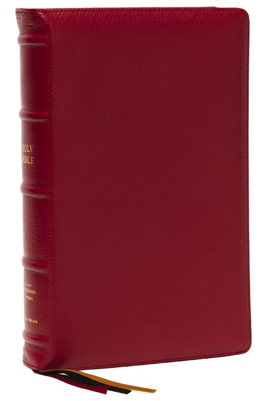 Front cover_NKJV, Thinline Reference Bible, Large Print, Red Premium Goatskin Leather, Premier Collection, Comfort Print