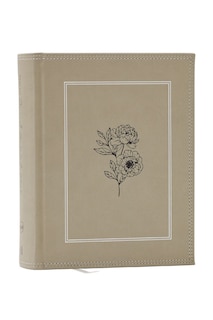 Front cover_NKJV, Journal the Word Bible, Large Print: Reflect, Journal or Create Art Next to Your Favorite Verses (Stone Leathersoft over board, Red Letter)