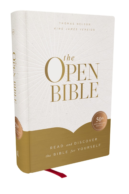 Couverture_The Open Bible: Read and Discover the Bible for Yourself (KJV, Hardcover, Red Letter, Comfort Print)