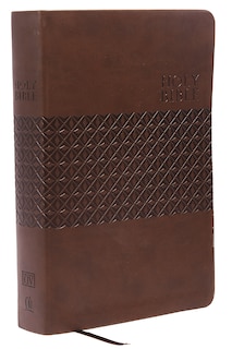 Front cover_Kjv Study Bible, Large Print, Leathersoft, Brown, Thumb Indexed, Red Letter