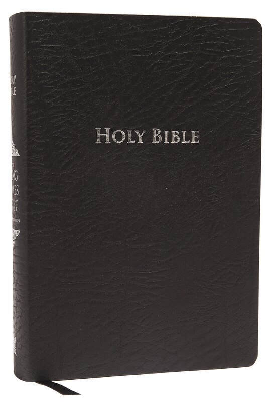 Front cover_Kjv Study Bible, Large Print, Bonded Leather, Black, Thumb Indexed, Red Letter