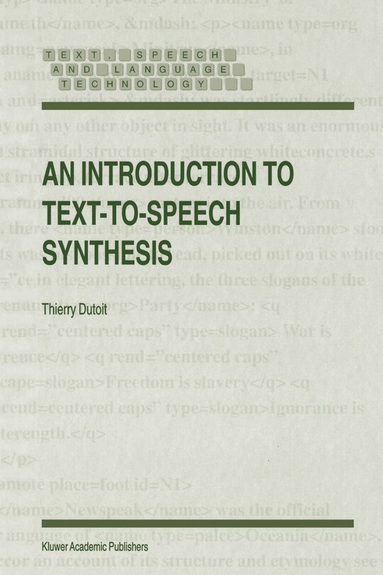 Couverture_An Introduction to Text-To-Speech Synthesis
