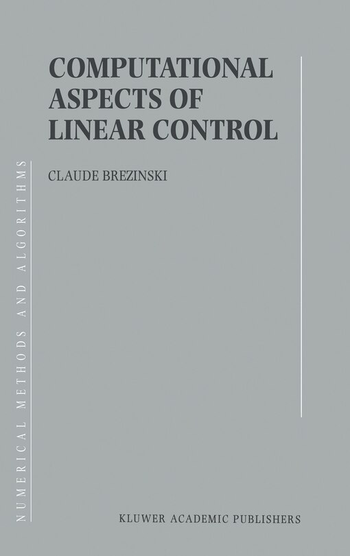 Front cover_Computational Aspects Of Linear Control