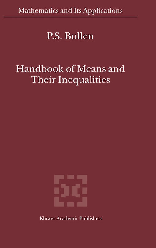 Couverture_Handbook Of Means And Their Inequalities