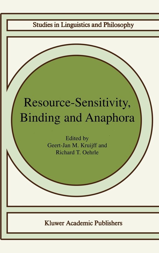 Couverture_Resource-Sensitivity, Binding and Anaphora