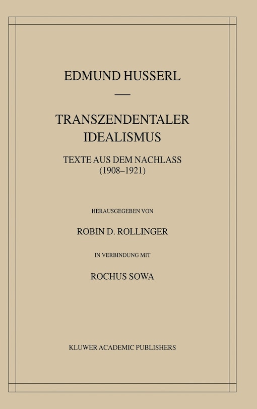 Front cover_Transzendentaler Idealismus