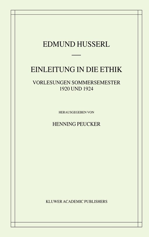 Front cover_Einleitung In Die Ethik