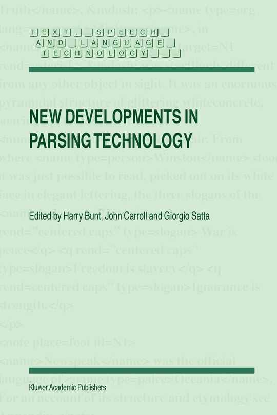 Front cover_New Developments In Parsing Technology