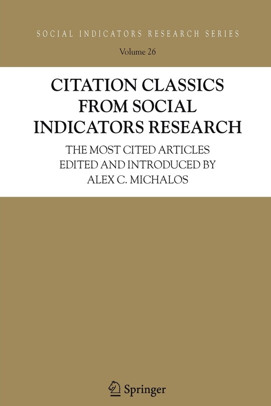 Couverture_Citation Classics from Social Indicators Research