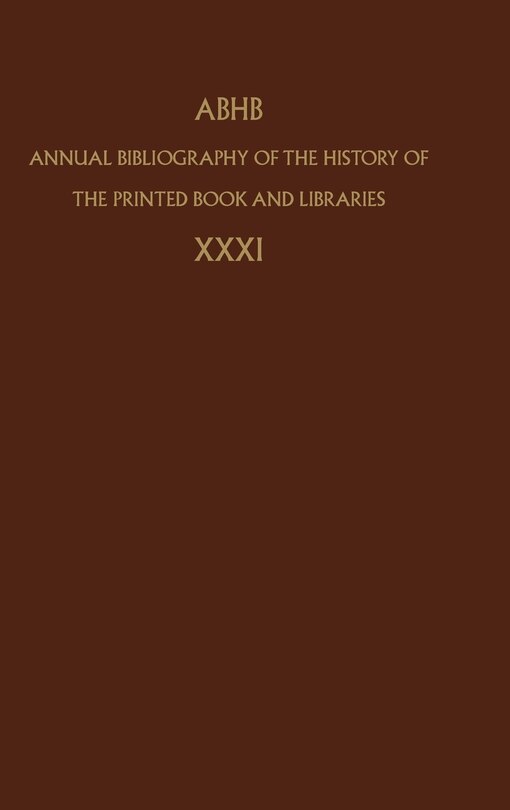 Couverture_Annual Bibliography of the History of the Printed book and Libraries