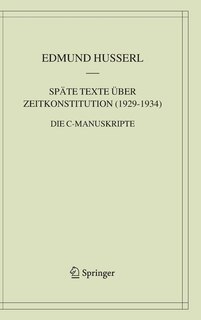 Front cover_Späte Texte über Zeitkonstitution (1929-1934)