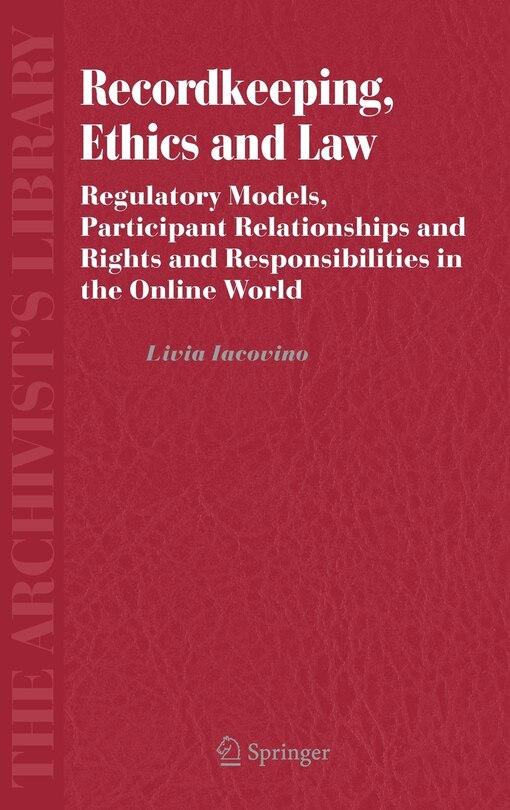 Couverture_Recordkeeping, Ethics and Law